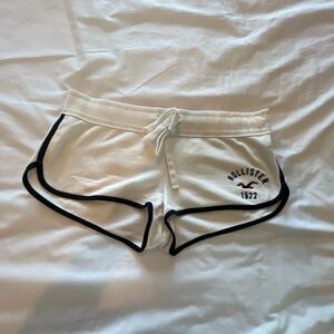 Hollister White Athletic Shorts with Elastic Drawstring Waistband